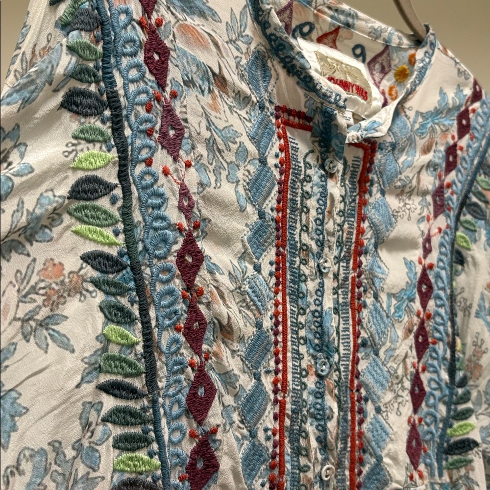 Bohemian Floral Embroidered Dress silk